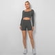 thumbnail image 1 of Ropa deportiva de Yoga para mujer, conjunto de dos piezas de gimnasio, Top corto de manga larga, pantalones cortos, conjunto deportivo, trajes de Fitness, ropa de entrenamiento, 1 of 5