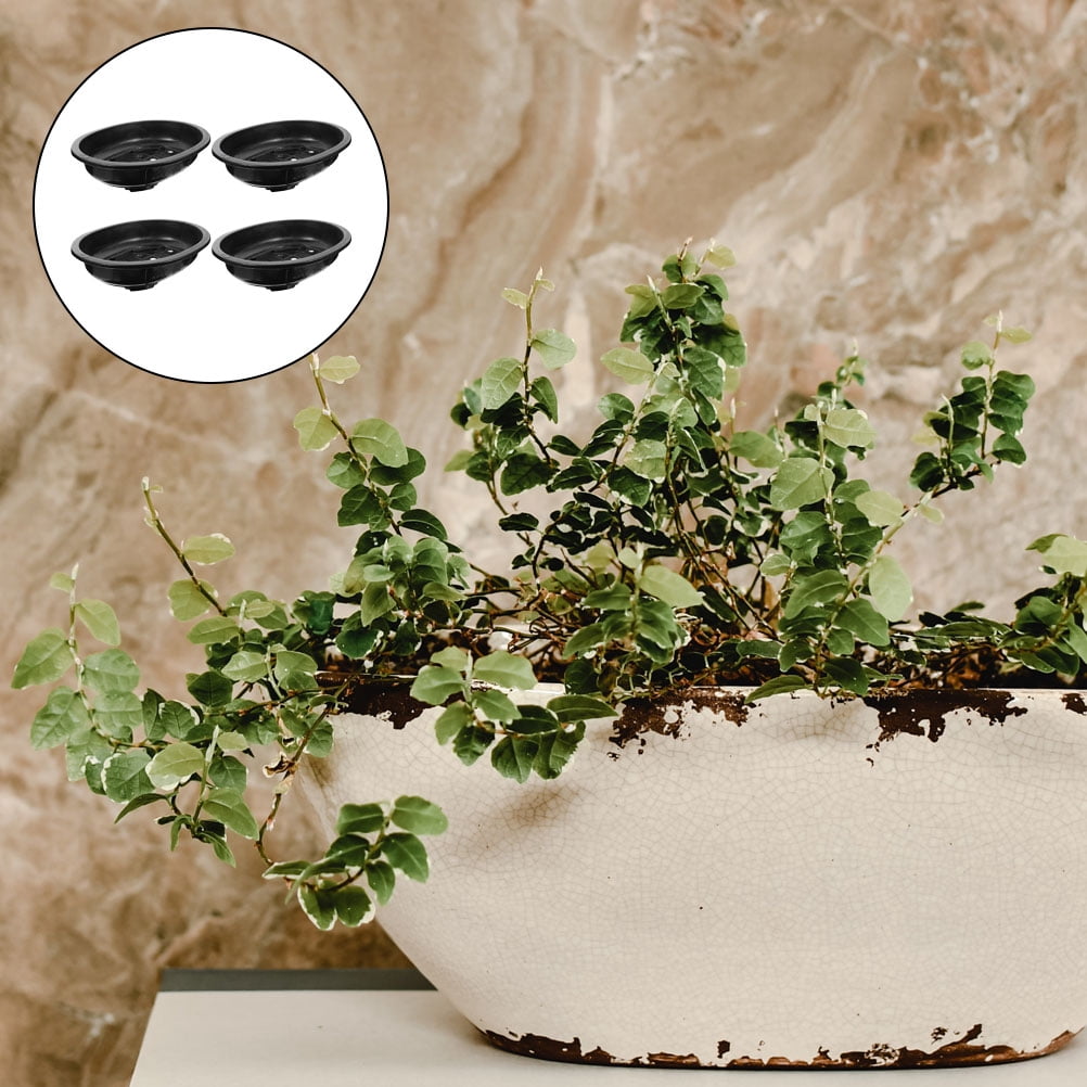 ETHZZLE Black Oval Planter Pots with Minimalist Style, PP Material for Indoor and Home Gardening Decor