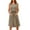 Khaki, variant on Aoujea Boho Dresses for Women Casual Solid Color Crewneck Sleeveless Button Loose Dress with Pocket Sleeveless Dresses for Women 20$ & Under Dress