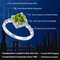 thumbnail image 2 of Gem Stone King 2.04 Cttw Green Peridot and Moissanite Solitaire Ring for Women in 925 Sterling Silver | Cushion Cut 7MM | Gemstone Birthstone | Available in Size 5, 6, 7, 8, 9, 2 of 5