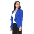 thumbnail image 2 of Women's Elegant Solid Stretch Open Front Long Sleeve Blazer Jacket, 2 of 5