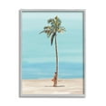 thumbnail image 4 of Stupell Industries Girl Leaning On Palm Tree Coastal Painting Gray Framed Art Print Wall Art, 4 of 5