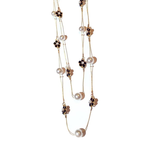 Minnieouse Aleación mujer suéter collar portátil decorativo perla galvanizada señoras gargantilla colgante joyería regalo de cumpleaños Ropa, zapatos y accesorios Miscelánea Minnieouse AP016170-01