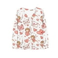 thumbnail image 5 of Gamivast Dressy Tops for Women Valentines Day Sweatshirts for Women Funny Heart Print V Neck Loose Blouse Trendy Long Sleeve Drop Shoulder Casual Pullover Spring Outfits, 5 of 5
