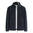 thumbnail image 5 of Donemore Men's Fleece Jacket Long Sleeve Stand Collar Zippered Pockets Casual Winter Warmth, 5 of 9