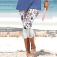 thumbnail image 1 of Capris d'Été Grande Taille Snoarin pour Femmes Grande Taille Pantalons d'Été Décontractés à Cordon Imprimés Raccourcis Pantalons pour Femmes en Liquidation, 1 of 5
