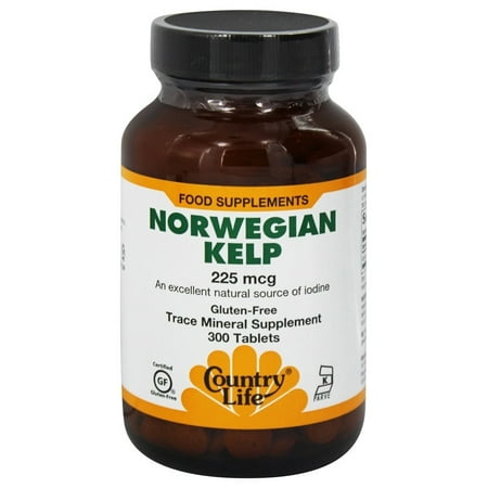 Country Life - Norwegian Kelp Trace Mineral Supplement 225 mcg. - 300 (Best Trace Mineral Supplement On The Market)