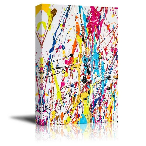 Canvas Prints Wall Art Paint Splatter Modern Home Deoration Wall Decor Giclee Printing Wrapped Canvas Art Ready To Hang 32 X 48 Walmart Com Walmart Com