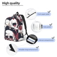 thumbnail image 3 of Balery Gothic Skulls And Roses Mochila Clásica Impresa Básica para Viaje, Mochila Escolar Resistente al Agua, Mochila de Lona con Correas Ajustables-Medium, 3 of 5