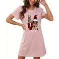 thumbnail image 4 of Sakmal Lightweight Mumu Nightgowns for Women Playful Oversized Pink Nightshirt Graphic Crew Neck Short Short Sleeve Nightgowns S-2XL, 4 of 5
