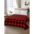 thumbnail image 2 of Black Red Plaid King Size Flat Sheet, Wrinkleproof & Fadeproof Cooling Flat Bed Sheet Only, Vintage Rustic Buffalo Checked Gingham Breathable Soft Bedding Top Sheets 105 x 98 Inches, 2 of 8
