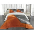 thumbnail image 2 of Ambesonne Orange Grey Quilted Coverlet 2 Pcs, Machinery Modern 3D, Twin Size, Orange Grey, 2 of 4
