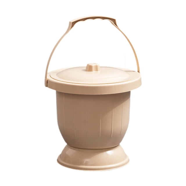 Escupidera urinaria con tapa, cubo para orina para mujeres, hombres, niños y adultos. Caqui