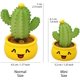 thumbnail image 3 of Bonito cactus decorativo de planta verde de escritorio, 4 mini artilugios de escritorio en maceta (Mini - Happy, Smiley, Cool, Nerd) TUNC Sencillez, 3 of 5