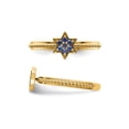 thumbnail image 5 of 1/5 Carat (Ctw) Lab-Created Blue Sapphire Star Ring 14K Yellow Gold for Women, 5 of 6