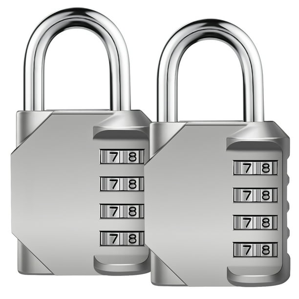 Locks, Combination Padlock 4 Digit Resettable Padlocks for Gate Home