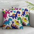 thumbnail image 3 of Qinduosi Decorative Square Throw Pillow Covers Archaeological Wild Creature Cartoon Couch Sofa Bed Pillow Covers Cushion Cases White, 3 of 5