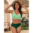 thumbnail image 4 of Conjuntos de Bikini para Mujer, Traje de Baño de Dos Piezas con Escote en V y Cintura Alta, con Costuras de Concha. Verde L, 4 of 7