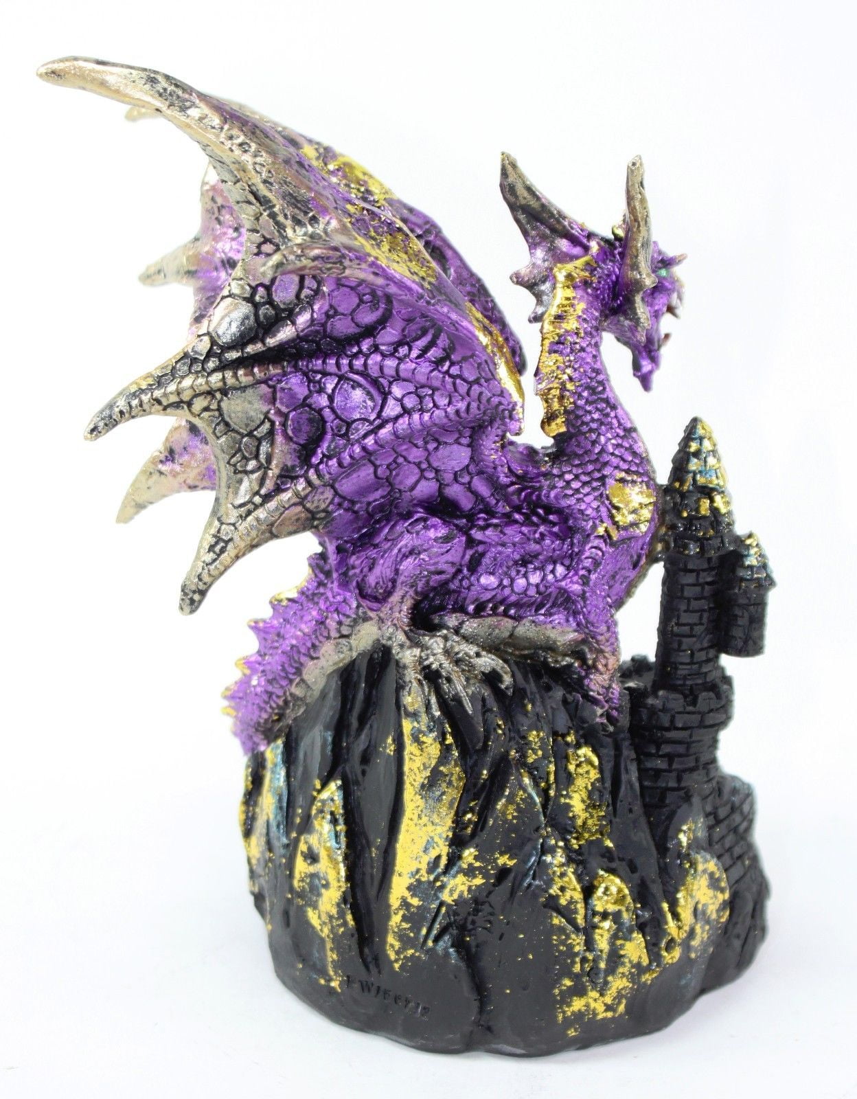 Mythical 7.5" Purple Western Dragon Crystal Color Change Nightstand Desk Light Halloween Medieval Magical Party Home Decor Gifts