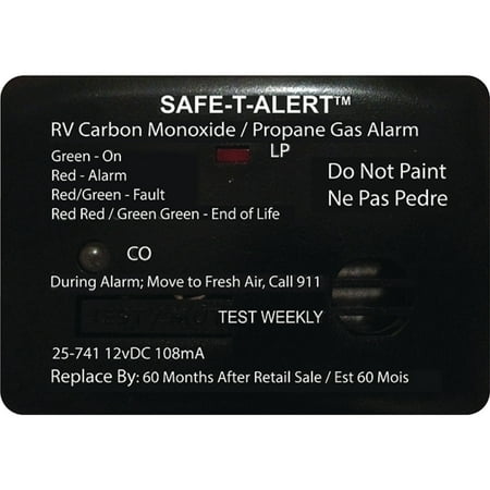 MTI Industries 12V 25 Series Safe-T-Alert Mini RV Dual Carbon Monoxide/Propane