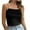 Black, variant on Women's Spaghetti Strap Shirts Solid Square Neck Velvet Camisoles Soft Sleeveless Backless Tank Tops Green M