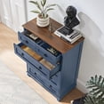 thumbnail image 4 of Joaxswe Vertical 6-Drawer Retro Wood Dresser, Vintage Adult Chest with Black Handles for Bedroom, Hallway, Entryway, Guest Room, Blue, 4 of 7