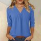 thumbnail image 1 of TaTaai Women's Summer Solid Linen Cotton Blouse, V Neck Long Sleeve Open Front Cardigan, Casual Daily Street Wear Gift, 1 of 7