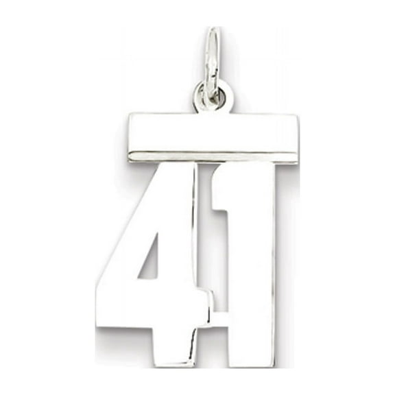 Sterling Silver/Rhodium-plated Polished Number 41 Charm QSS41