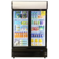 NSF Commercial Two Door Merchandiser Refrigerator in White, 48" x 29" x 81", 35 cu. ft.,