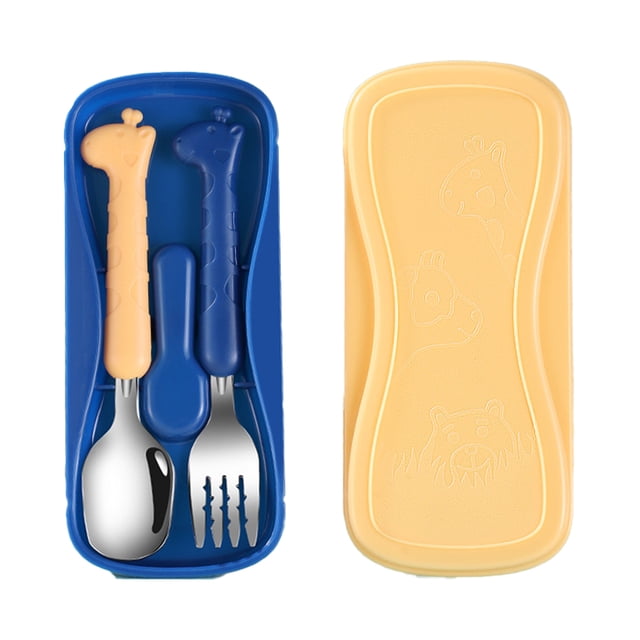 Toddler Utensils Kids Spoon and Fork Set,Cute Giraffe Child Flatware