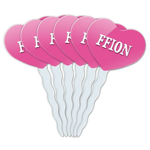 Ffion Heart Love Cupcake Picks Toppers - Set of 6