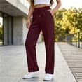 thumbnail image 3 of Lumosvexa Women's Drawstring Pants, Side Pockets Elastic Waist Straight Leg Fall Active Casual Pants Red 2XL, 3 of 8