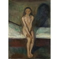 thumbnail image 2 of Edvard Munch 14x18 Gold Ornate Wood Frame and Double Matted Museum Art Print Titled - Puberty (1894), 2 of 4