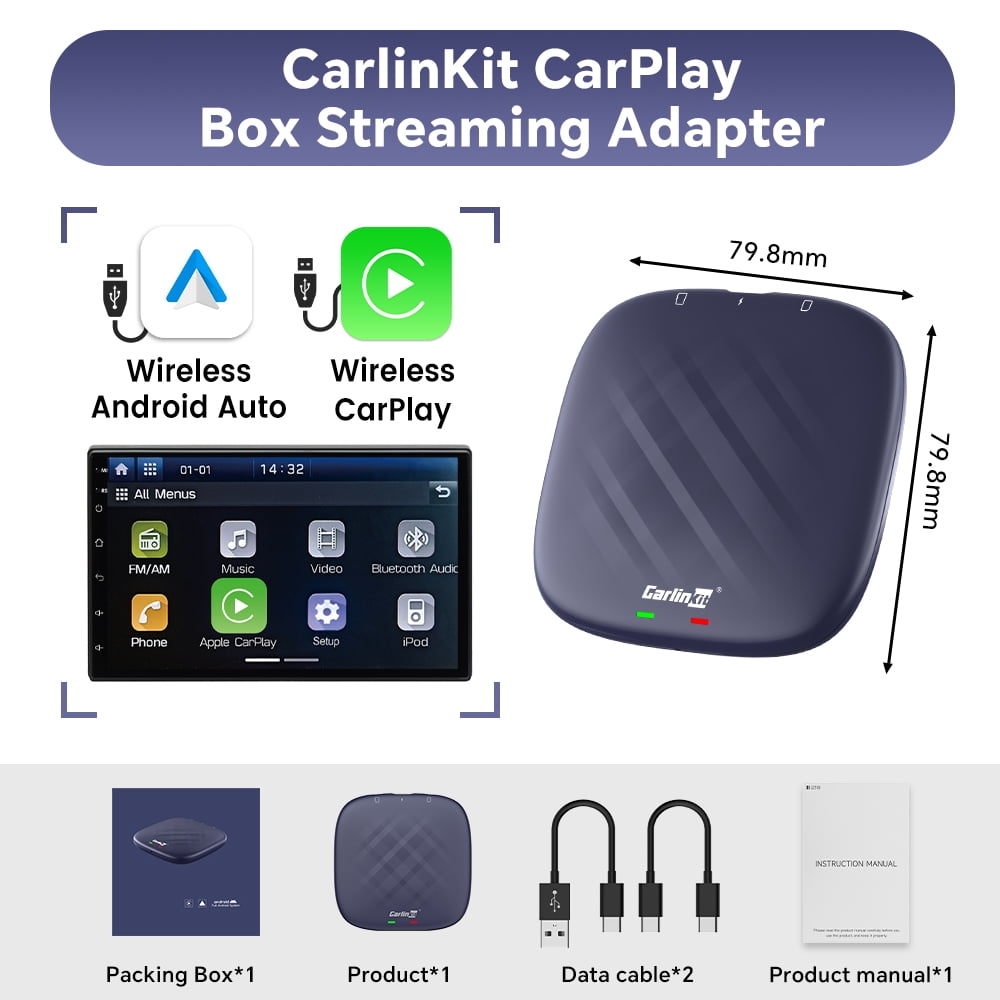 【8GB/128GB】Carlinkit TBox Plus Android13 Carlinkit Tbox Plus, Android 13.0 Wireless CarPlay&Android Auto AI
