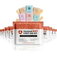 thumbnail image 1 of Personal First Aid Kit- 10 Pack | Clean, Treat, Protect Minor Cuts, Scrapes and Burns | Perfect for Home, Office, Car, School, Business, Camping | Individually Wrapped First Aid Products (Orange), 1 of 5