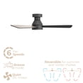 thumbnail image 5 of Aero 42in 3-Blade Smart Flush Mount Fan 2700K-6000K CCT Tunable Range LED Light Kit with Remote Control and Black Hardware with Reversible Blades Weathered Wood or Black Works With iOS or Android App, 5 of 10