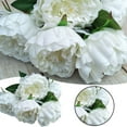 thumbnail image 2 of 5 Heads Artificial Peony Flowers Silk Vintage Long Stem, Weather Resistant Fake Flowers for Wedding Bouquet, Home Decor, Wedding Centerpieces, 2 of 9