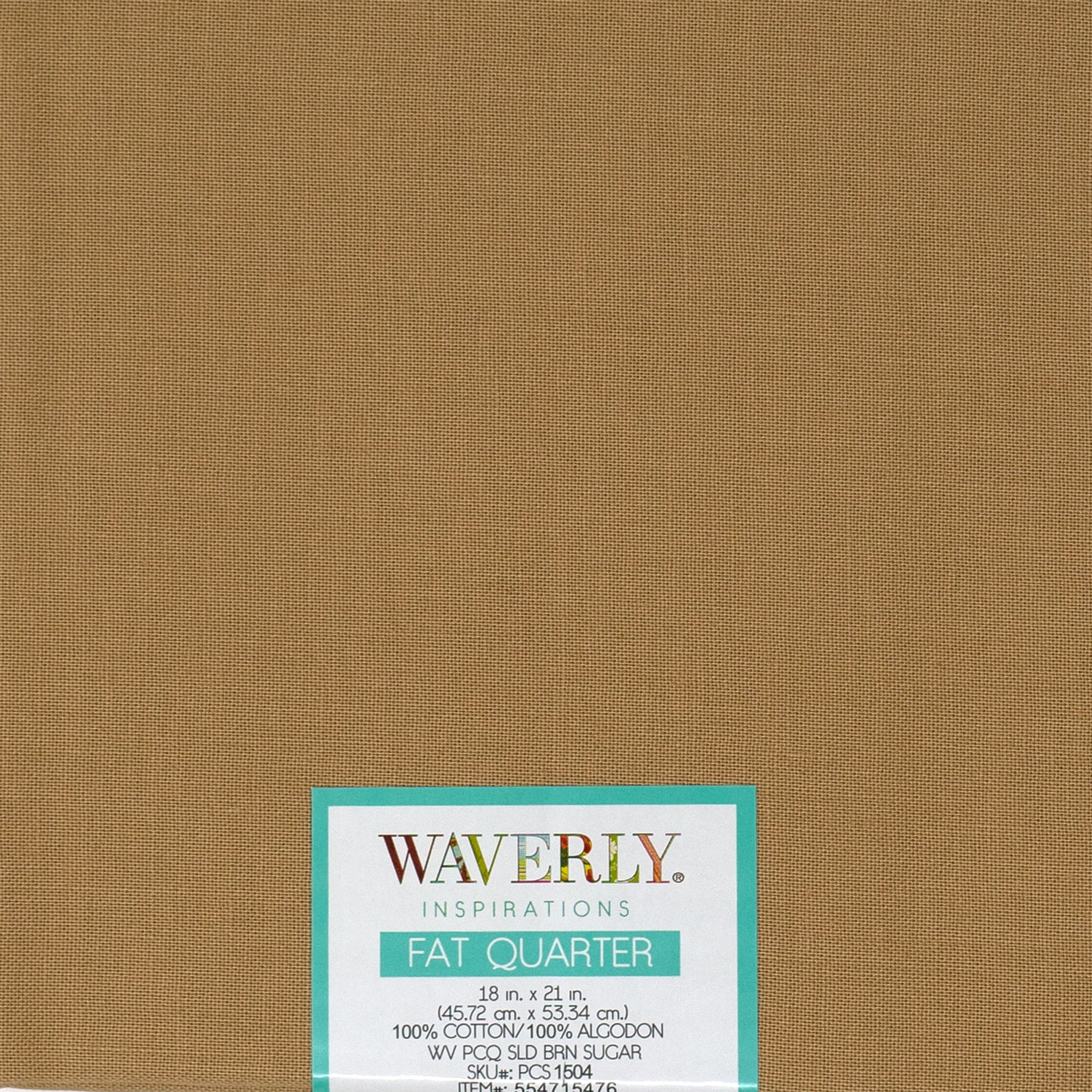(2 pack) Waverly Inspirations Cotton Fat Quarter Brown Sugar 100% Cotton Fabric, 18" x 21"