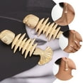 thumbnail image 4 of AURARMLET 1Par Pendientes De Aleación Dorados Fish Bone Para Uso Diario Y Vacaciones, 4 of 7
