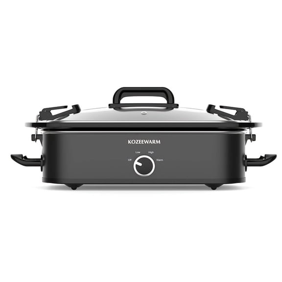 Slow Cooker, 3.5 Qt Stainless Steel Electric Slow Cooker with Locking Lid, Non-Toxic&Dishwasher Safe, Low/High/Warm Modes, Square Design for 4 Families-Black