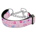 thumbnail image 3 of Crazy Hearts Nylon Collars Martingale Light Pink Medium, 3 of 3