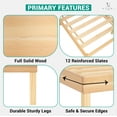 thumbnail image 6 of Naomi Home Lucia 14 inch Solid Wood Platform Bed Full Bed Frame, Wood Full Platform Bed Frame, No Squeak Bed Frame, Bed Frame Full Size, No Box Spring Needed, Sturdy Bed Frame - Natural, 6 of 19