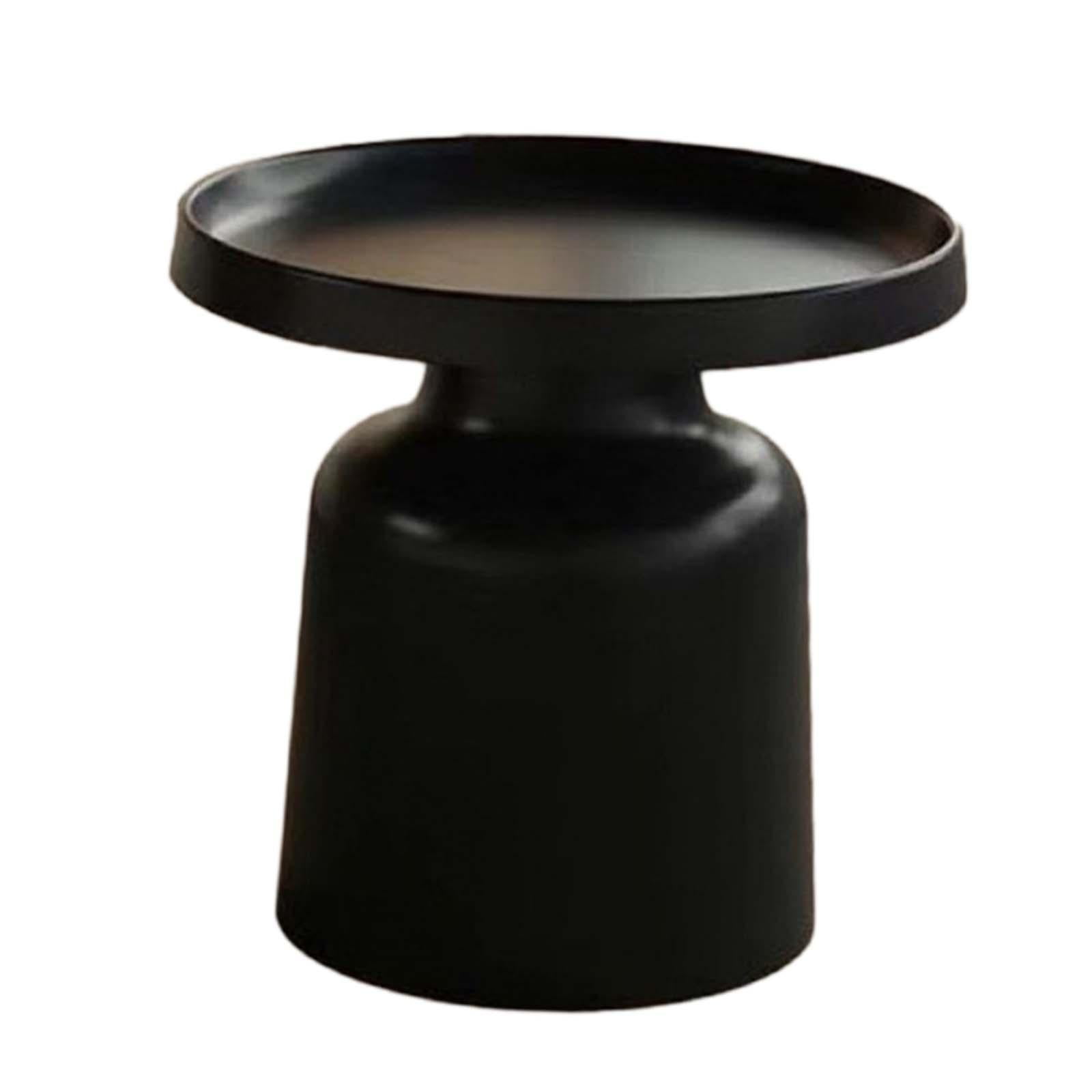 Redondas HanStrong Juego De 2 Mesas De Centro Redondas, Mesa Anidable Moderna, Mesa Auxiliar Circular Negra, Mesa Auxiliar Con Moldura De Parrilla, Mesa Auxiliar Para Sala De Estar, Dormitorio, Balcón Mesas Nido