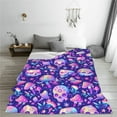 thumbnail image 5 of Pofeuu colorful mushroom Skull rainbow Print Ultra-Soft Micro Fleece Blanket,for Bed Or Sofa,All Season Throw Blankets Flannel Blanket-50"x40", 5 of 7