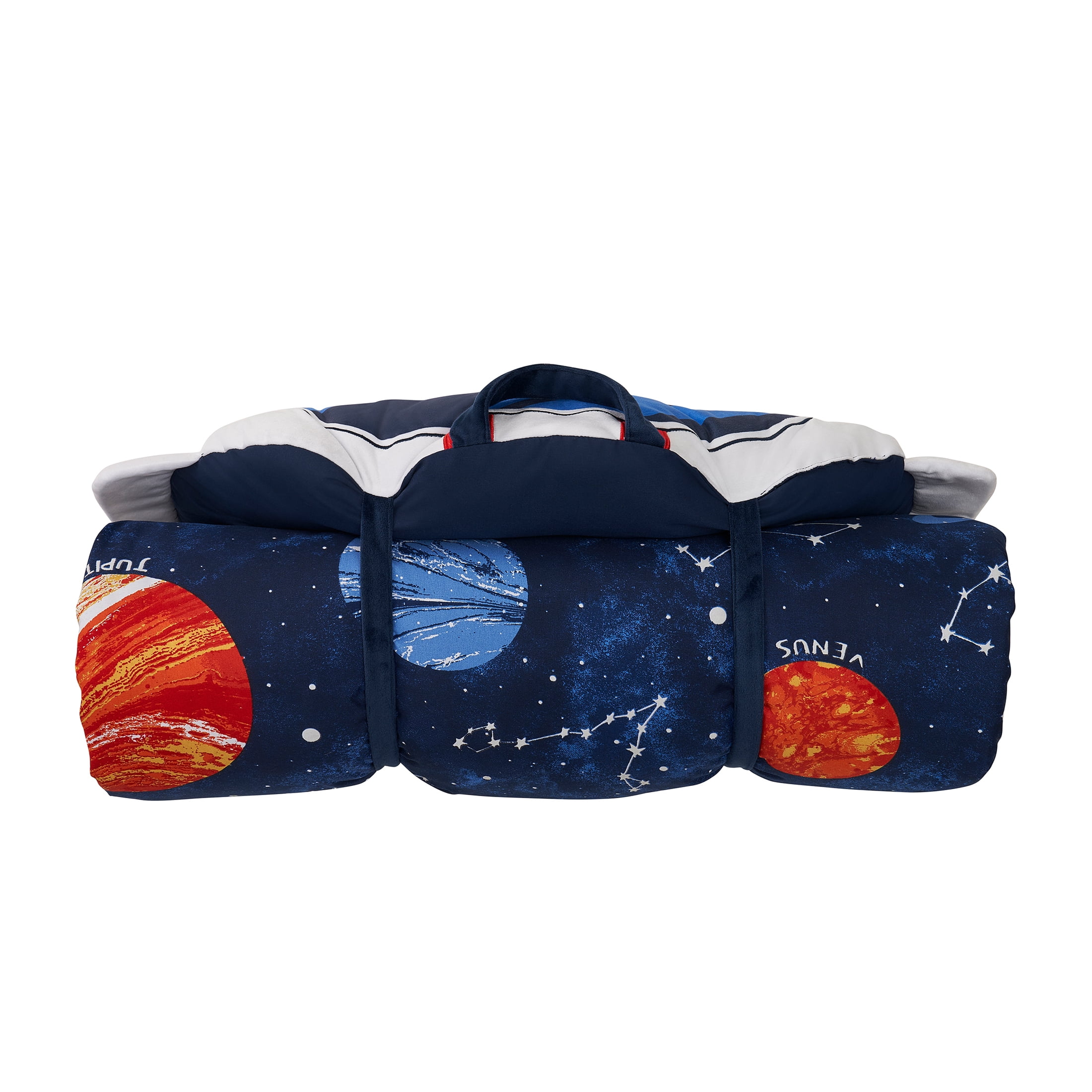 Your Zone Blue Astronaut Glow in the Dark Kids Nap Mat, 24" x 70"