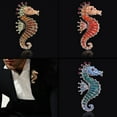 thumbnail image 6 of harmtty Seahorse Brooch Pin Colored Rhinestone Unisex Shiny Long Lasting Lapel Brooch Clothes Decor, 6 of 7