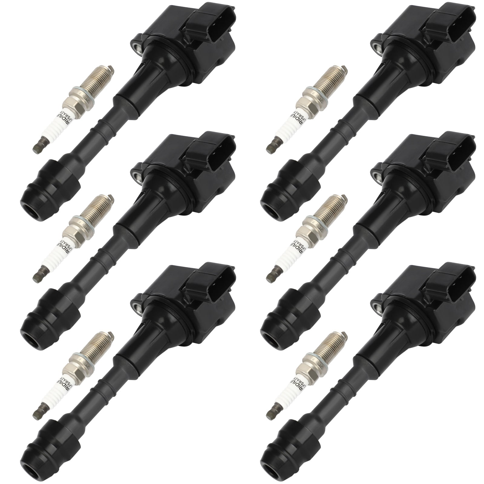 ECCPP UF349 6 ignition coils with 6 iridium Spark Plugs 2002-2012 for Nissan for Infiniti for Maxima for Murano for Pathfinder for Quest for Altima Q4 350z FX35 G35 ‎UF-349 5C1403