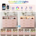 thumbnail image 4 of Commode Moderne à 6 Tiroirs avec Station de Recharge et Lumières DEL RVB – Petite Commode en Bois avec Tablette pour Chambre, Nursery Ou Appartement, 4 of 7
