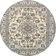 thumbnail image 1 of Ahgly Company Indoor Round Traditional Vanilla Gold Medallion Area Rugs, 4' Round, 1 of 6