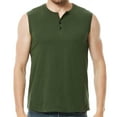 thumbnail image 4 of Men's Tank Tops Qiggri Men Casual Solid Sleeveless Pullover Sports Vest Button T Shirt Blouse Muscle Shirts, 4 of 9